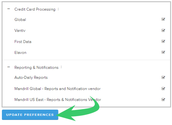 Update preferences